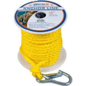 SEA DOG POLY PRO ANCHOR LINE W/SNAP 3/8" X 100' YELLOW