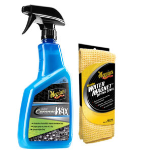 MEGUIAR'S HYBRID CERAMIC WAX W/WATER MAGNET MICROFIBER