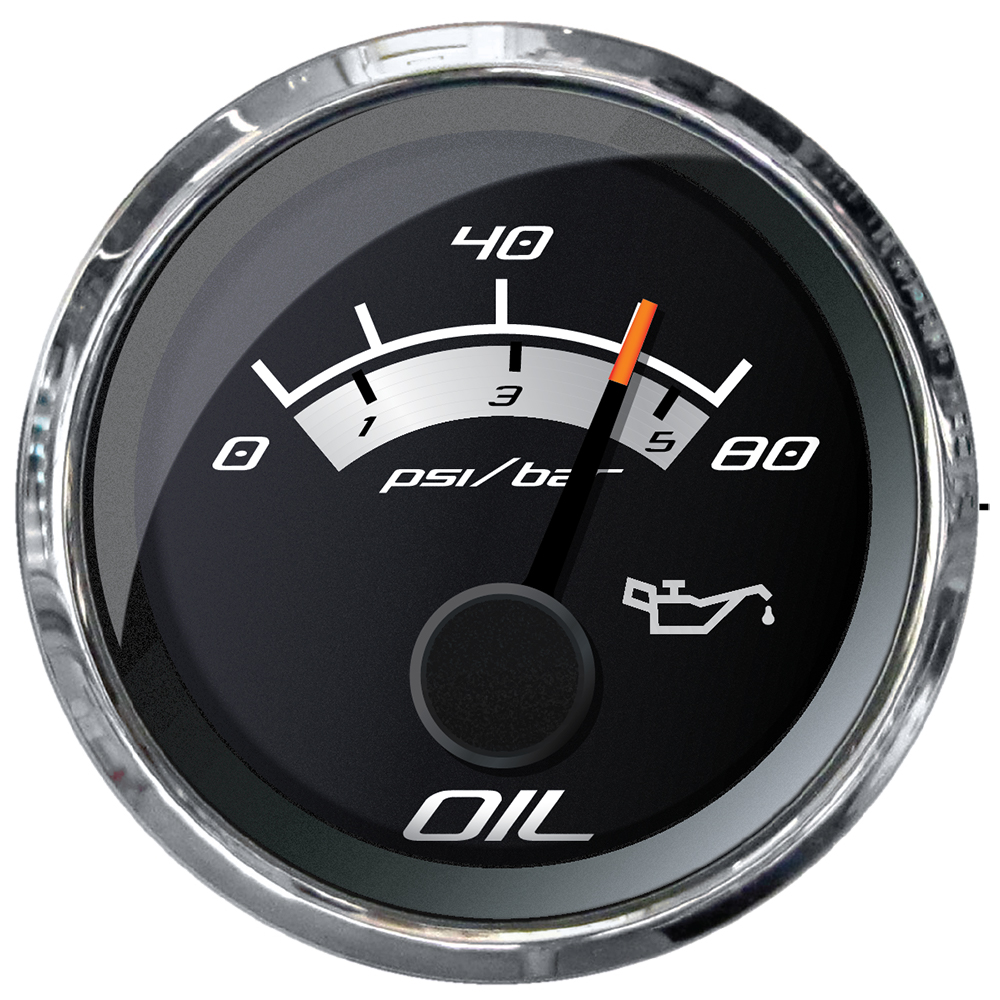 FARIA PLATINUM 2" OIL PRESSURE GAUGE (80 PSI)