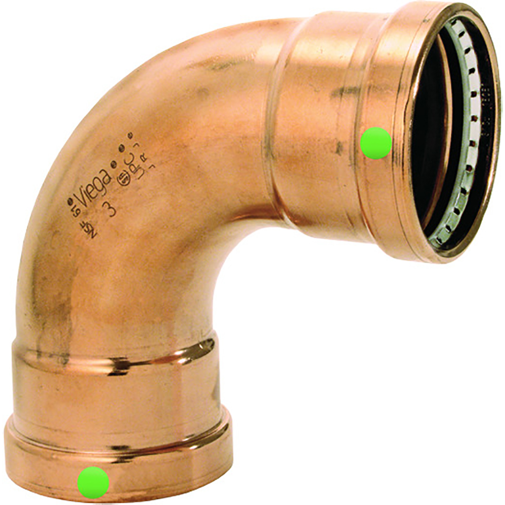 VIEGA PROPRESS 2-1/2" 90 DEGREE COPPER ELBOW - DOUBLE