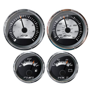 FARIA PLATINUM BOX SET O/B SPEEDO/TACH/FUEL LEVEL/VOLT