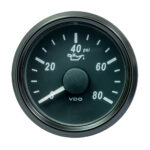 VDO SINGLEVIU 52MM (2-1/16") OIL PRESSURE GAUGE - 80 PSI
