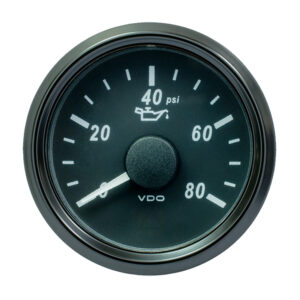 VDO SINGLEVIU 52MM (2-1/16") OIL PRESSURE GAUGE - 80 PSI