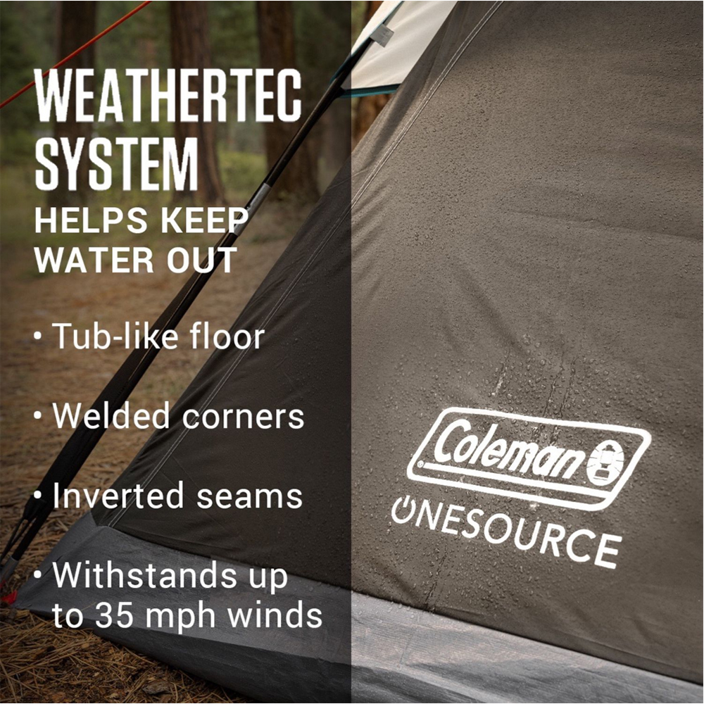 COLEMAN ONESOURCE RECHARGEABLE 4 PERSON CAMPING DOME TENT - Image 7