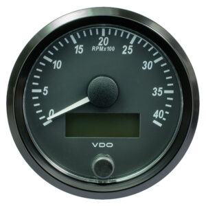 VDO SINGLEVIU 80MM (3-1/8") TACHOMETER - 4000 RPM