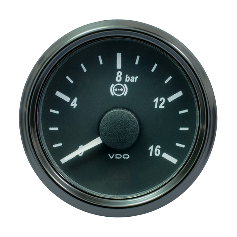 VDO SINGLEVIU 52MM (2-1/16") BRAKE PRESSURE GAUGE - 16 BAR