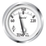 FARIA NEWPORT SS 2" CYLINDER HEAD TEMPERTURE GAUGE W/SENDER