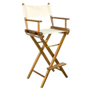 WHITECAP TEAK CAPTAIN'S CHAIR WITH NATURAL SEAT COVERS
