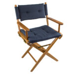 WHITECAP TEAK DIRECTOR'S CHAIR WITH NAVY CUSHION