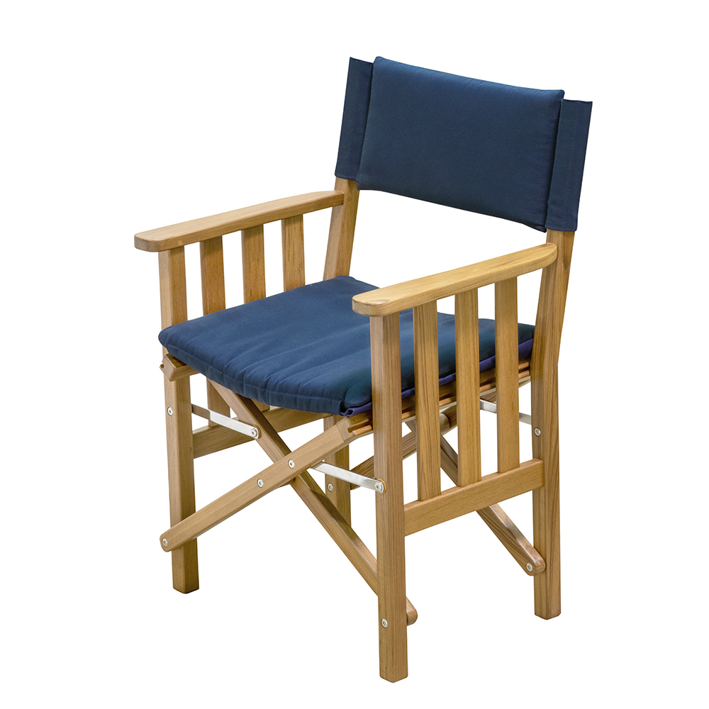 WHITECAP TEAK DIRECTOR'S CHAIR II WITH NAVY CUSHION - Image 2