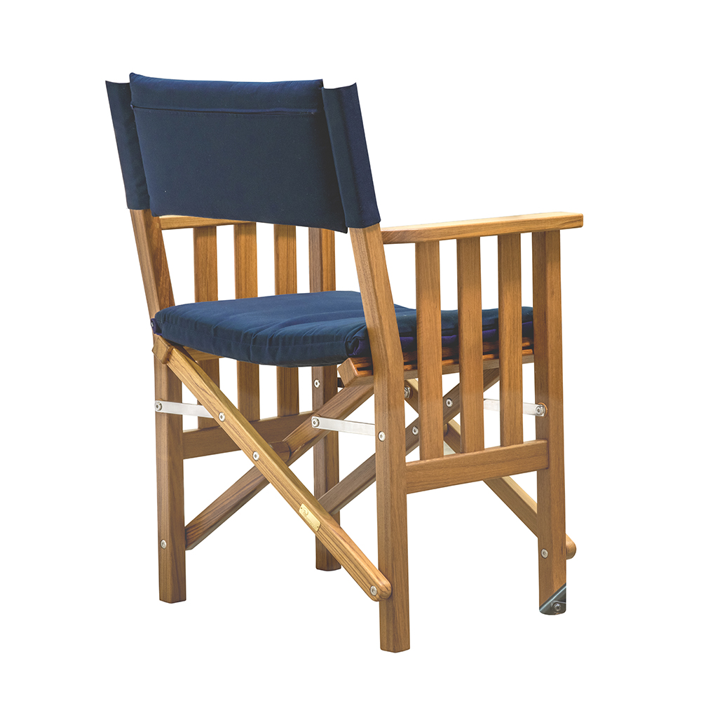 WHITECAP TEAK DIRECTOR'S CHAIR II WITH NAVY CUSHION - Image 3