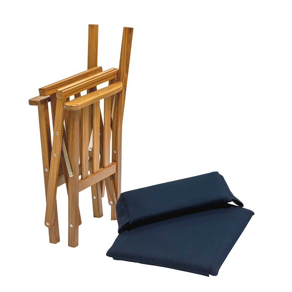 WHITECAP TEAK DIRECTOR'S CHAIR II WITH NAVY CUSHION - Image 4