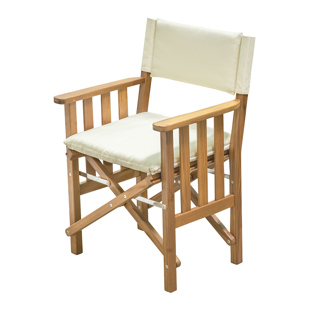 WHITECAP TEAK DIRECTOR'S CHAIR II WITH CREAM CUSHION - Image 2
