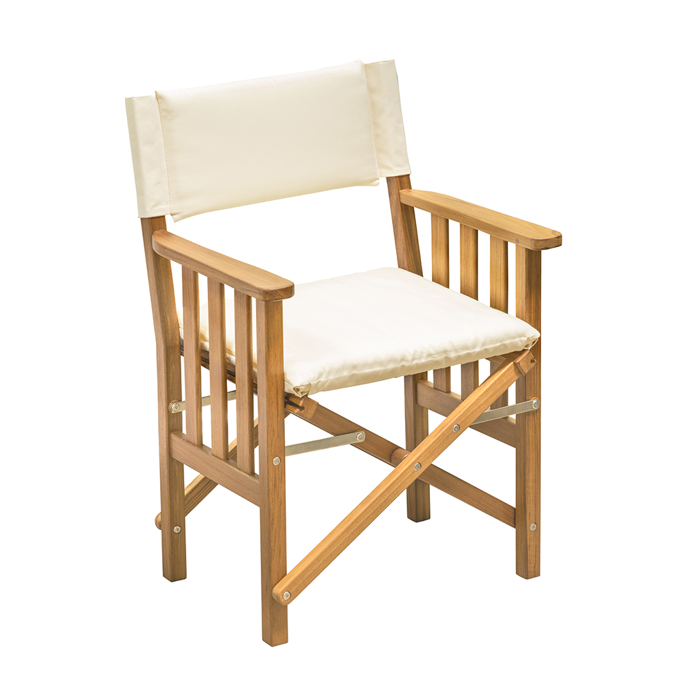 WHITECAP TEAK DIRECTOR'S CHAIR II WITH CREAM CUSHION
