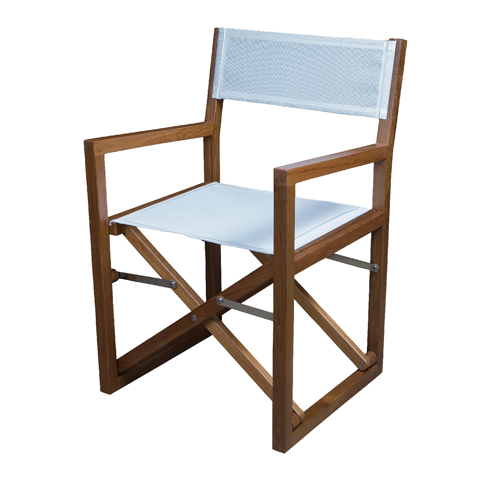 WHITECAP TEAK DIRECTOR'S CHAIR WITH WHITE BATYLINE FABRIC - Image 2