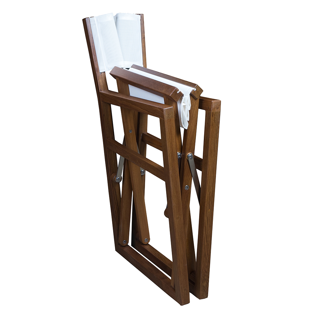 WHITECAP TEAK DIRECTOR'S CHAIR WITH WHITE BATYLINE FABRIC - Image 4
