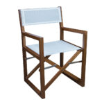 WHITECAP TEAK DIRECTOR'S CHAIR WITH WHITE BATYLINE FABRIC