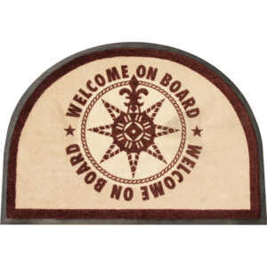 MARINE BUSINESS FLOOR MAT WELCOME ON BOARD BROWN ROUND