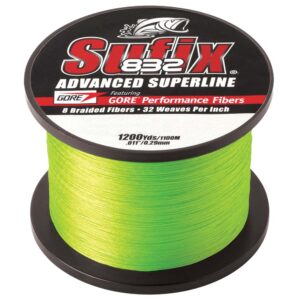 SUFIX 832 BRAID 15LB NEON LIME 1200YDS
