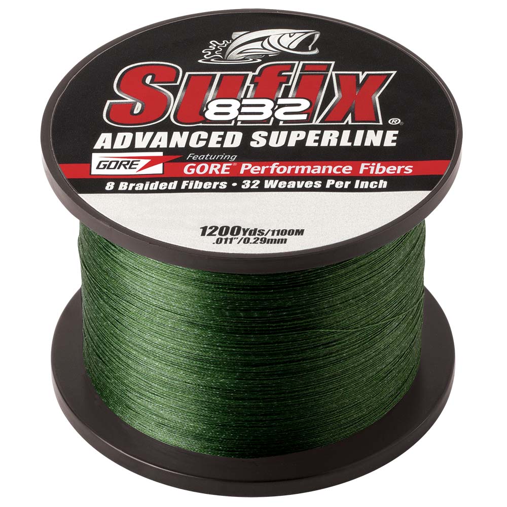 SUFIX 832 BRAID 20LB LOW-VIS GREEN 1200YDS