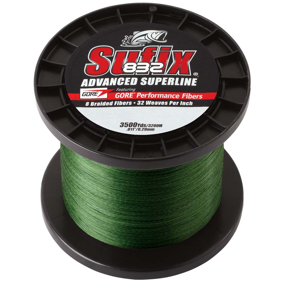 SUFIX 832 BRAID 20LB LOW-VIS GREEN 3500YDS