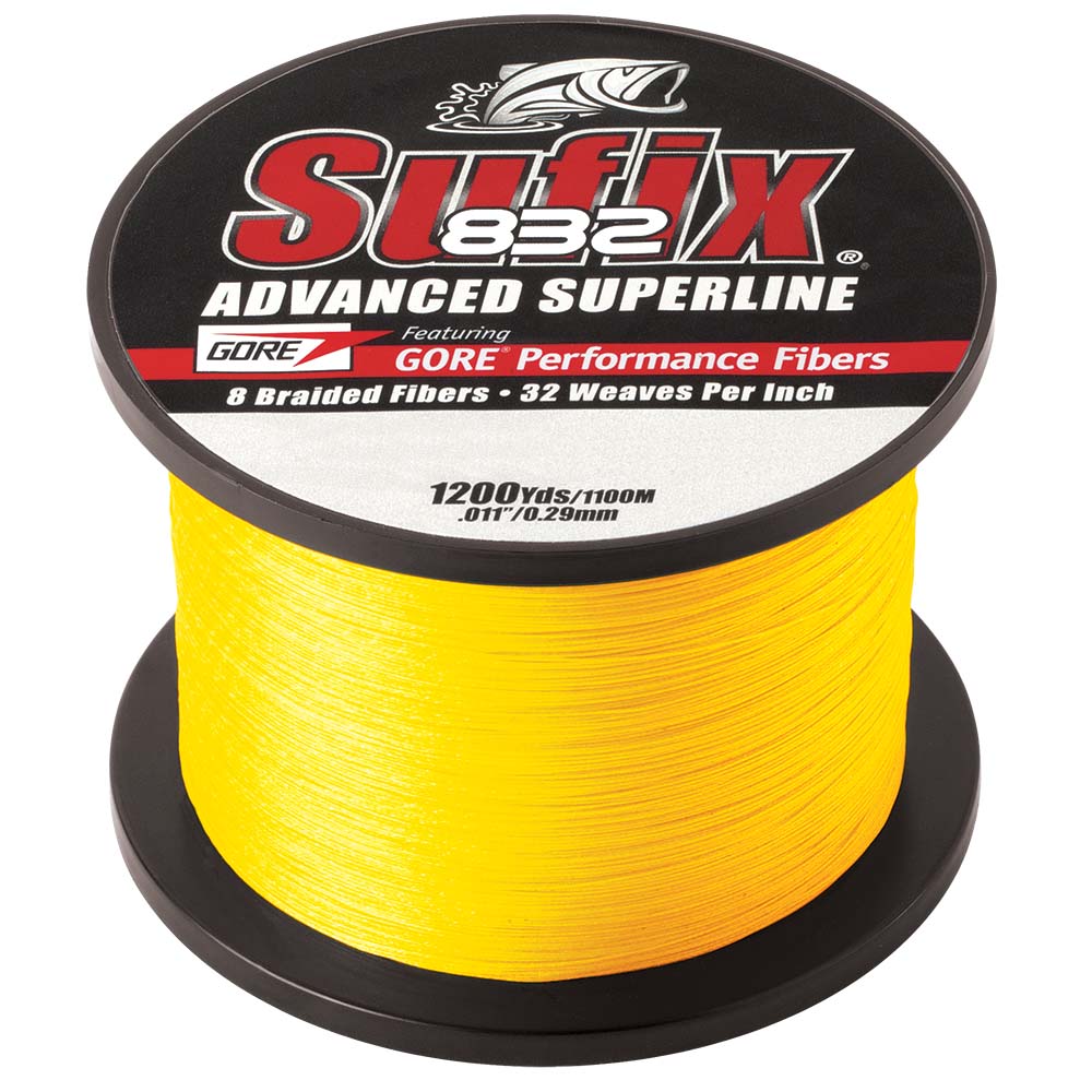 SUFIX 832 BRAID 30LB HI-VIS YELLOW 1200YDS