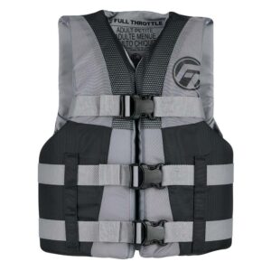 FULL THROTTLE TEEN NYLON LIFE JACKET - GRAY/BLACK
