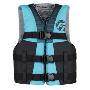 FULL THROTTLE TEEN NYLON LIFE JACKET - AQUA/BLACK