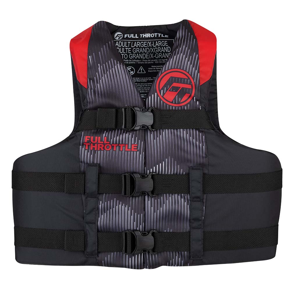 FULL THROTTLE ADULT NYLON LIFE JACKET S/M - RED/BLACK