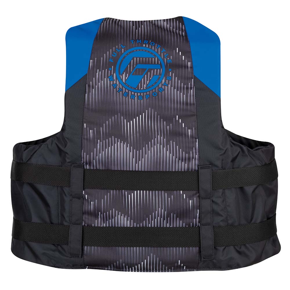 FULL THROTTLE ADULT NYLON LIFE JACKET 2X/4X - BLUE/BLACK - Image 2