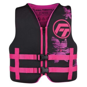 FULL THROTTLE YOUTH RAPID DRY LIFE JACKET - PINK/BLACK