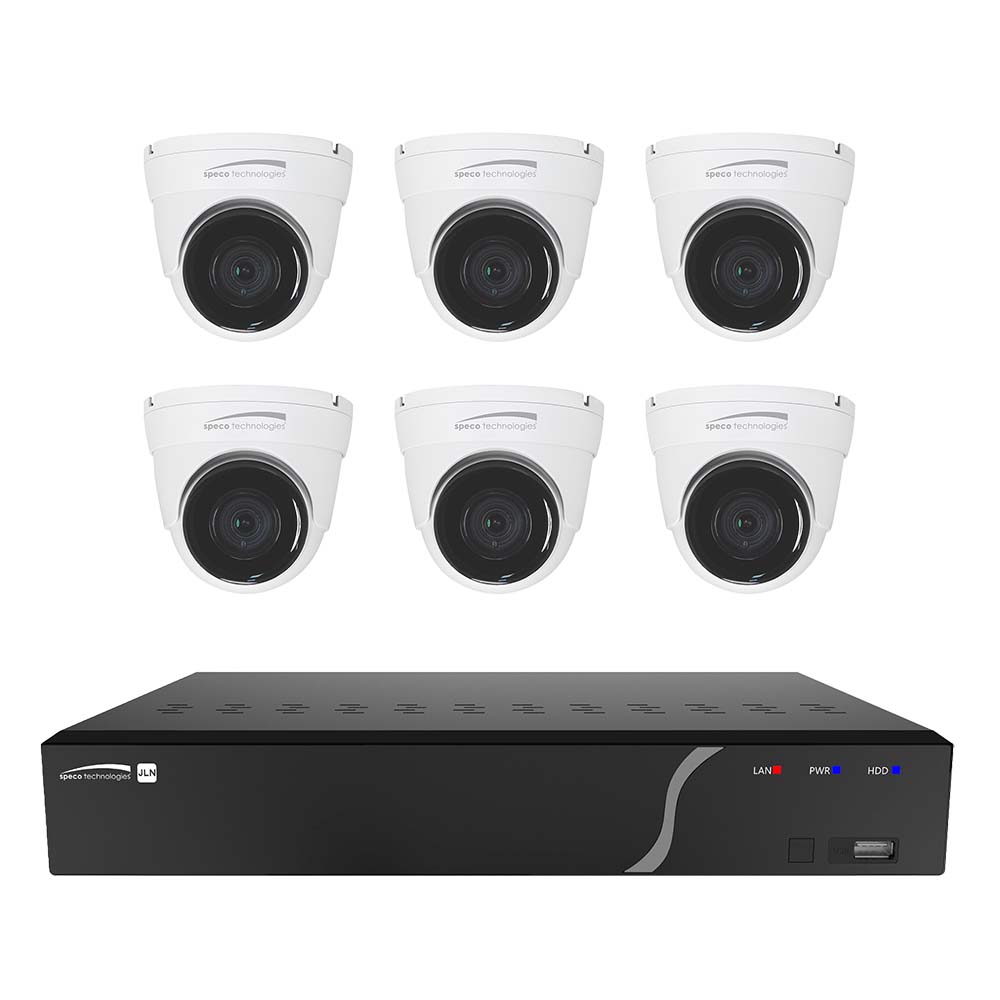 SPECO 8 CHANNEL NVR KIT W/ 6 OUTDOOR IR 5MP IP CAMERAS