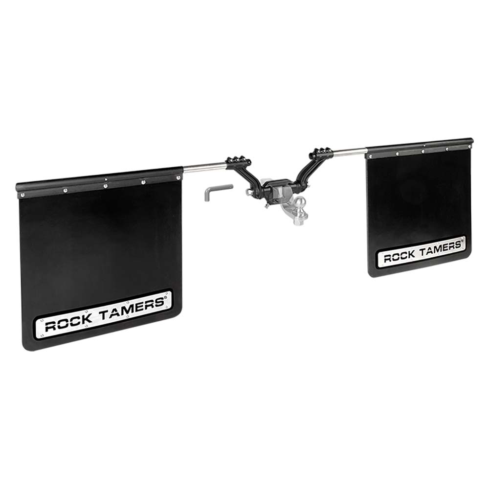 ROCK TAMERS 2" HUB MUDFLAP SYSTEM MATTE BLACK / STAINLESS