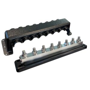VICTRON BUSBAR 600A 8P & COVER 8X 3/8" PLUS 8X M8 TERMINALS
