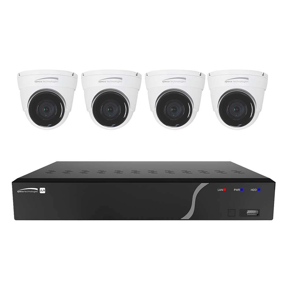 SPECO 4 CHANNEL NVR KIT W/ 4 OUTDOOR IR 5MP IP CAMERAS
