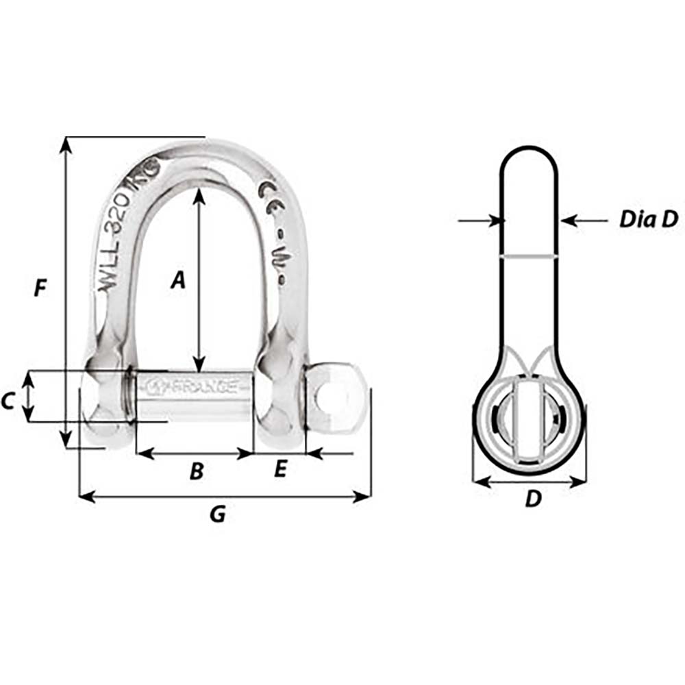 WICHARD 5/32 SELF LOCKING D SHACKLE - Image 2