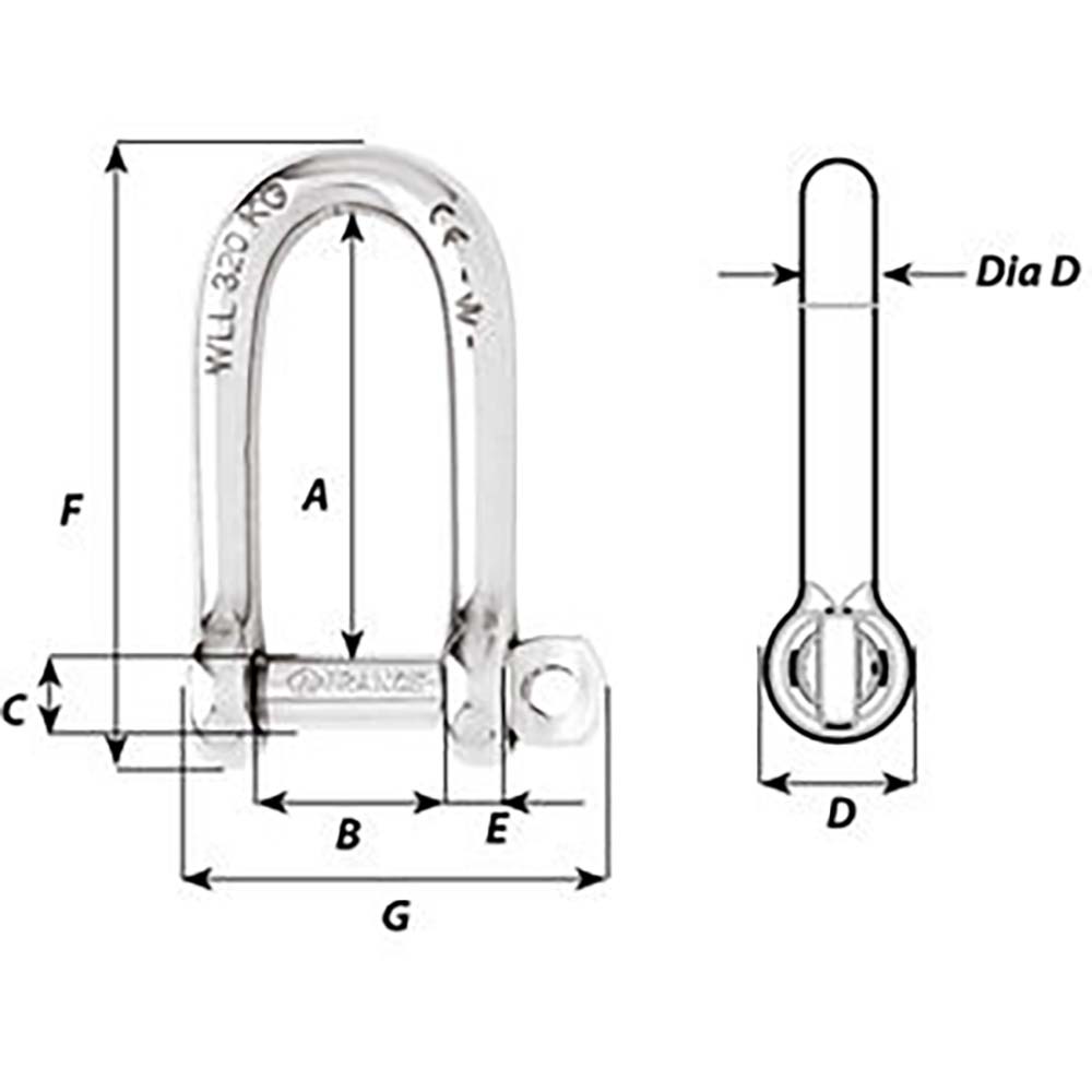 WICHARD 1/4 SELF LOCKING LONG SHACKLE - Image 2