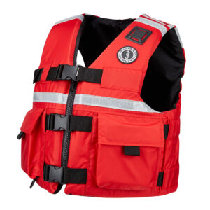MUSTANG SAR VEST WITH SOLAS TAPE MEDIUM RED