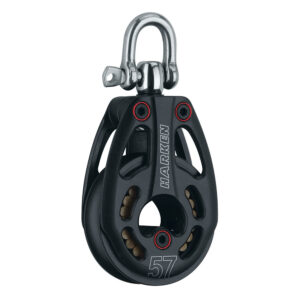 HARKEN 57MM ALUMINUM LOW LOAD BLACK MAGIC BLOCK W/ SWIVEL