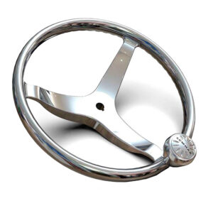 LEWMAR 3 SPOKE STEERING WHEEL WITH POWER GRIP KNOB 13.5IN