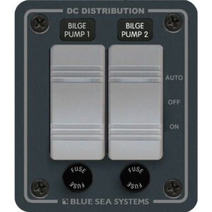 BLUE SEA 8664 WATER-RESISTANT BILGE PANEL 2 CONTURA SWITCHES
