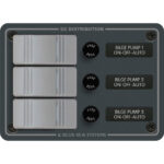 BLUE SEA 8665 WATER-RESISTANT BILGE PANEL 3 CONTURA SWITCHES