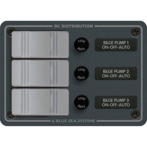 BLUE SEA 8665 WATER-RESISTANT BILGE PANEL 3 CONTURA SWITCHES