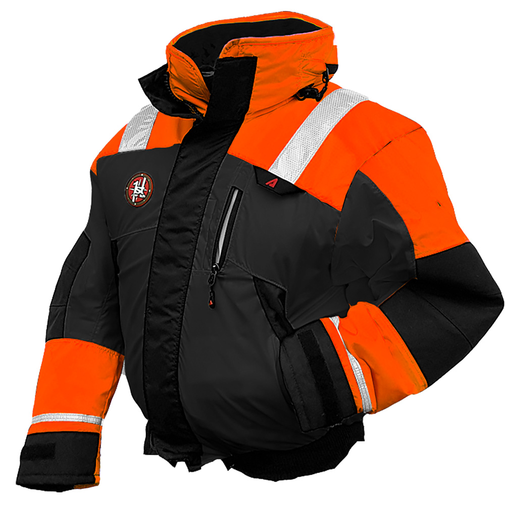 FIRST WATCH AB-1100 FLOTATION BOMBER JACKET SM ORANGE/BLACK
