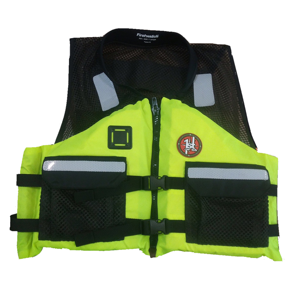 FIRST WATCH AV-5001 MESH CREW VEST HI-VIS YELLOW S/M