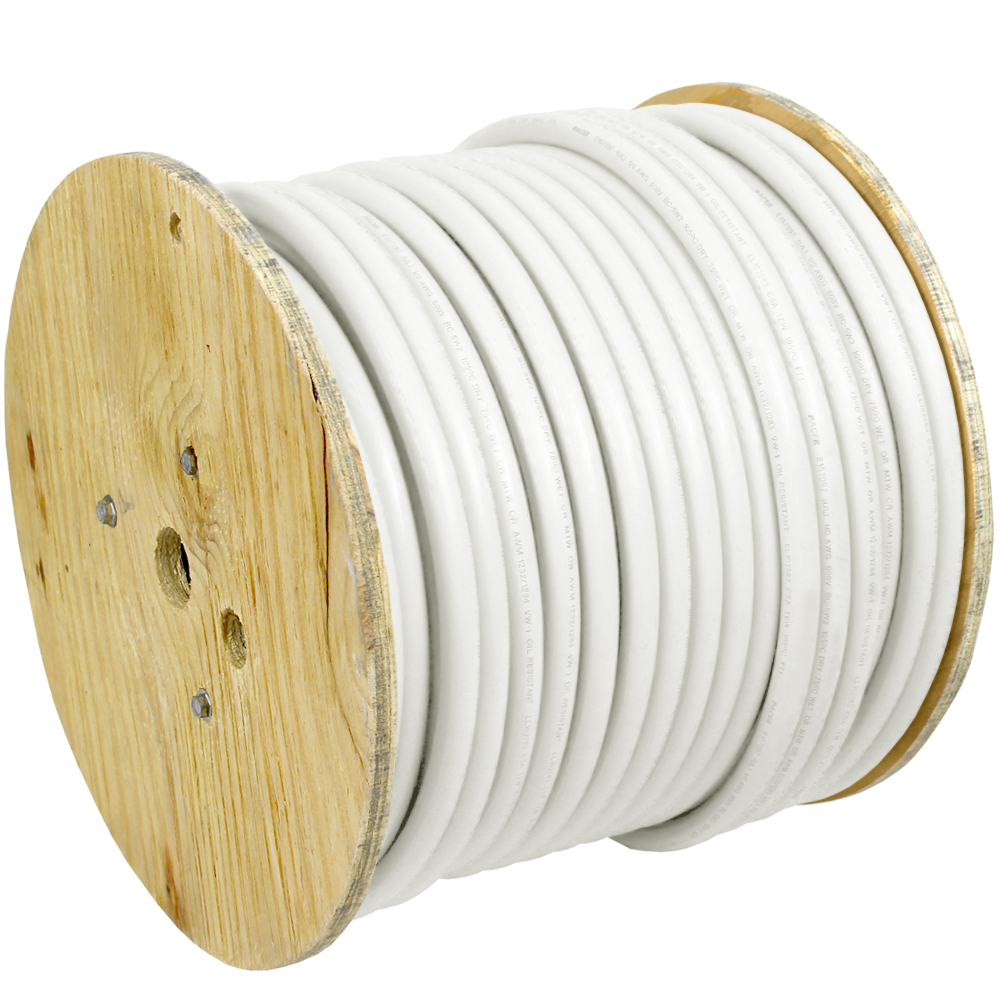 PACER WHITE 250' 4 AWG BATTERY CABLE