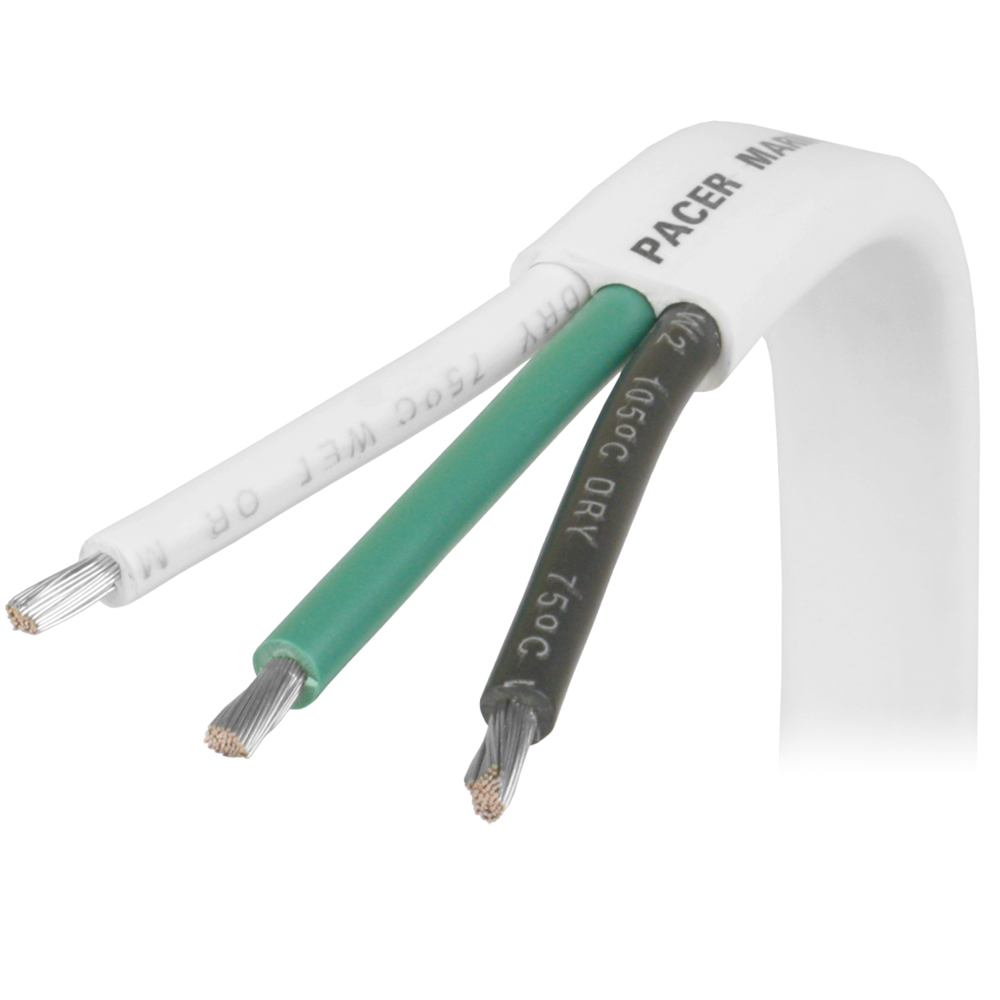 PACER WHITE TRIPLEX CABLE 1000' 16/3 BLACK, GREEN,