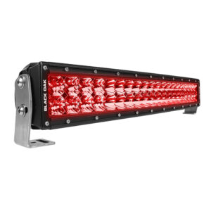 BLACK OAK 20" CURVED PREDATOR RED LED DOUBLE ROW LIGHT BAR