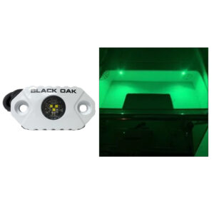 BLACK OAK MARINE ACCENT LIGHT GREEN LED WHITE HOUSING
