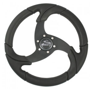 SCHMITT MARINE FOLLETTO WHEEL 14.2" BLACK POLISHED 3/4"